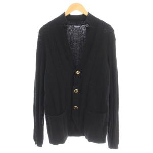 ニット カーディガン ウール 長袖 44 黒 ブラック /G