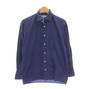 ATHLETIC FIT シャツ コットン 長袖 S 紺 /YM
