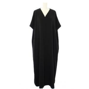 23SS ミドルジョーゼットワンピース 半袖 ロング 38 黒 5313140518 /TK