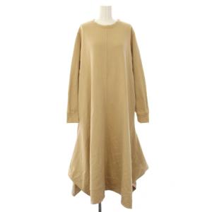24AW リボーンコットンワンピース 長袖 ミモレ丈 ロング 38 ベージュ 5314240028 /TK