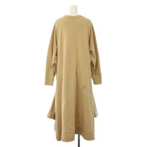 ADORE 24AW リボーンコットンワンピース 長袖 ミモレ丈 ロング 38 ベージュ 5314240028 /TK