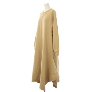 ADORE 24AW リボーンコットンワンピース 長袖 ミモレ丈 ロング 38 ベージュ 5314240028 /TK