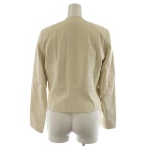 ANAYI ライダースジャケット シングル ノーカラー ラムレザー 羊革 36 ライトベージュ 101817-10-010-02-360