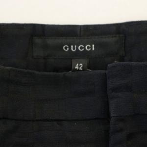 GUCCI スラックス パンツ 201-0893-4282 GGロゴ 42 黒 ブラック /G