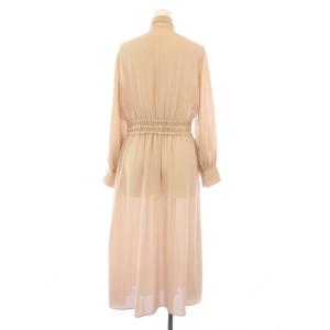 ANAYI Eternal Line シアードビーボウタイワンピース ミモレ ロング 長袖 リボン シースルー 36