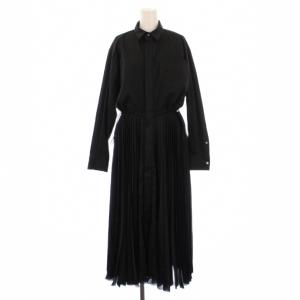 プリーツスカートドッキングワンピース 2 ブラック