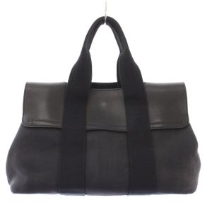 HERMES ヴァルパライソMM Q刻印 スターマーク刻印 トートバッグ レザー ブラック