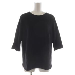トリアセジョーゼットシチブソデプルオーバートップス ブラウス シャツ 七分袖 黒 19-051-500-4020-3-0