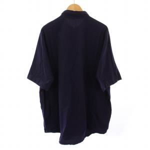 CASEY CASEY WAGA SS SHIRT ワガショートスリーブシャツ カジュアル 半袖 レギュラーカラー 無地 L 紺