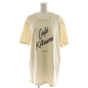 カフェキツネ Cafe Kitsune Tシャツ カットソー 半袖 ロゴ L アイボリー SPCKU00100