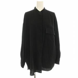 バンドカラーシャツ 19-051-500-5041 ブラウス 長袖 F 黒 ブラック /G