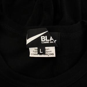 BLACK COMME des GARCONS NIKE Tシャツ 半袖 クルーネック ストレッチ ロゴ ドット柄 L 黒 ブラック /BB