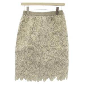 花刺繍 スカート BEZ1032301A0001 ひざ丈 F グレー /G