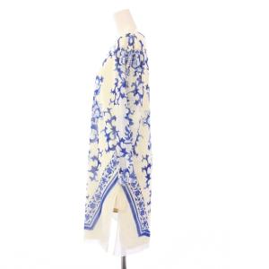 VIVIENNE TAM タグ付き ワンピース チュニック 長袖 ひざ丈 パワーネット 1 白 青 016-6110421 /KH