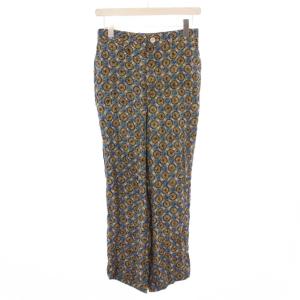 レーヨンの小紋柄パンツ スラックス ストレート ジップフライ 総柄 2 マルチカラー /BB