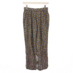 45R レーヨンの小紋柄パンツ スラックス ストレート ジップフライ 総柄 2 マルチカラー /BB