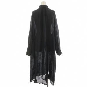 Deuxieme Classe 24SS enormous OP ワンピース ロング丈 長袖 リネン 麻 36 黒 ブラック 24040500702010