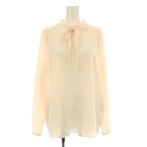 22SS ポリエステルアムンゼン ボウタイブラウス プルオーバー 長袖 36 ライトピンク 13-01-21-01001