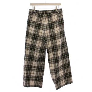 JOURNAL STANDARD LUXE 24AW Cチェック2タックパンツ ジップフライ S ベージュ 緑 24030440023040 /BM