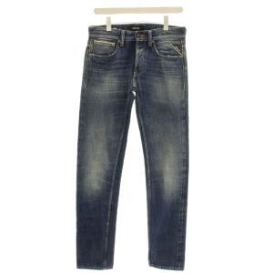 デニムパンツ MA90200046C ダメージ加工 赤耳 セルビッチ ボタンフライ ジーンズ 28 青