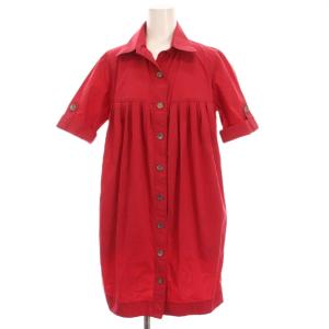 ロング シャツ チュニック 半袖 40 赤 /YM