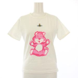 Tシャツ カットソー オーブ 刺繍 プリント ベア 半袖 白 /TK