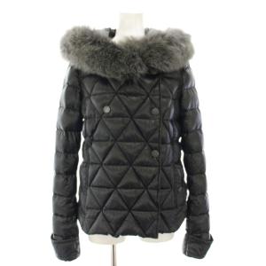 ダウンジャケット アウター ファー 42 黒 ブラック グレー /YT