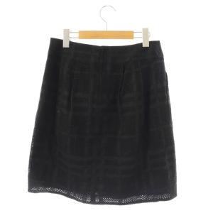 BURBERRY LONDON セミタイトスカート ひざ丈 40 ブラック /ES