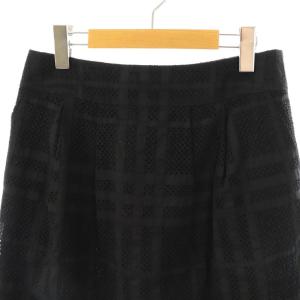 BURBERRY LONDON セミタイトスカート ひざ丈 40 ブラック /ES