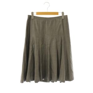 フレアスカート ひざ丈 ラメ シルク混 40 グレー /DF