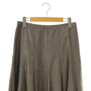 BURBERRY LONDON フレアスカート ひざ丈 ラメ シルク混 40 グレー /DF