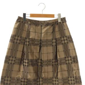 BURBERRY LONDON 台形スカート ひざ丈 チェック柄 40 ベージュ /DF