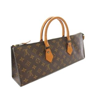 LOUIS VUITTON モノグラム サックトリアングル ハンドバッグ PVCレザー ブラウン M51360