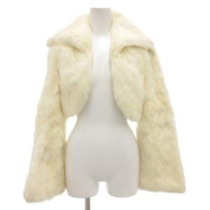 タグ付き ジャケット ラビットファー 毛皮 40 アイボリー 白 ホワイト ショート丈 /AE