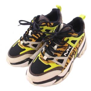 MICHAEL Michael Kors ローカットスニーカー シューズ 厚底 アニマル柄 ハラコ メッシュ レザー 切替 7M マルチカラー /BB