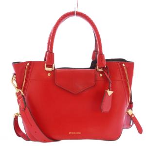 MD MESSENGER MDメッセンジャー 2WAY ハンドバッグ ショルダーバッグ レザー ロゴ 赤