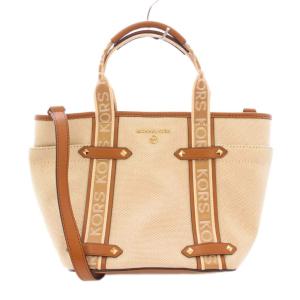 MAEVE メイブ 2WAY トートバッグ ハンドバッグ ショルダーバッグ キャンバス レザー ロゴ バイカラー