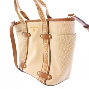 MICHAEL KORS MAEVE メイブ 2WAY トートバッグ ハンドバッグ ショルダーバッグ キャンバス レザー ロゴ バイカラー