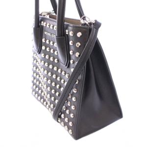 MICHAEL KORS 2WAY ハンドバッグ ショルダーバッグ レザー スタッズ 装飾 ロゴ 黒 ブラック /BB
