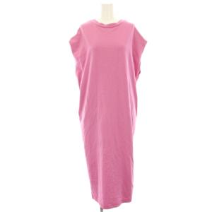 22SS スペインピマコットンノースリーブワンピース ロング マキシ フレンチスリーブ ピンク 22040938536020