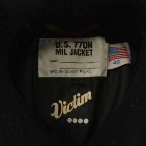 Schott ピーコート Pコート ミドル丈 ウール アウター 42 黒 ブラック V83151 /AN19