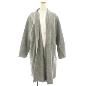20AW コンプレストパイルロングカーディガン ショールカラー ウール 長袖 大きいサイズ 44 グレー
