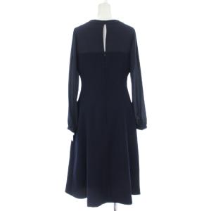 CELFORD バイカラーコンビワンピース 長袖 ロング 38 紺 CWF0191027 /TK