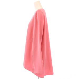YOKO CHAN YOKOCHAN ヘムデザインブラウス シャツ プルオーバー 長袖 クルーネック 無地 ストレッチ 36 ピンク YCB-119-113