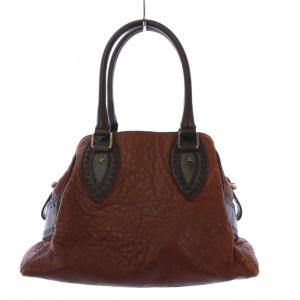 エトニコ ハンドバッグ レザー ブラウン