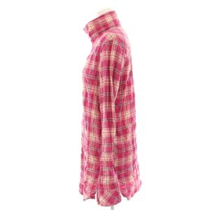 HYSTERIC GLAMOUR ロングシャツ ブラウス ジップアップ チェック 長袖 F ピンク 0103AH02 /HN