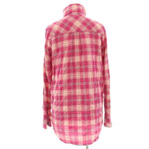 HYSTERIC GLAMOUR ロングシャツ ブラウス ジップアップ チェック 長袖 F ピンク 0103AH02 /HN