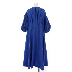 René フレアワンピース ウエストリボン 34 ブルー