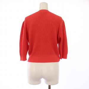 M'S GRACY 24SS ニットカーディガン 五分袖 クルーネック ストレッチ ブローチ 38 タグ付き 赤 レッド /BB