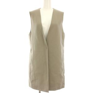 23AW コットンブレンドノーカラーミドルジレ ベスト S ベージュ 12-3302008 /OR